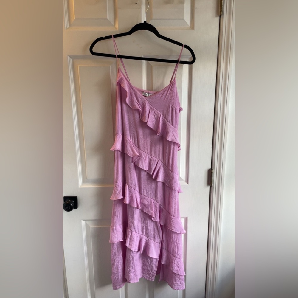 Elegant Pink Ruffle Dress